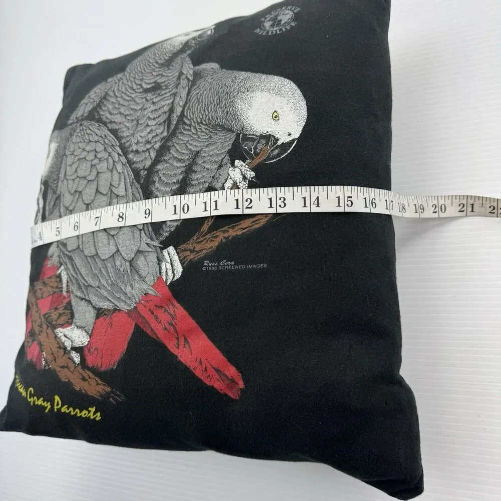 African Gray Parrot Throw Pillow Wildlife Bird Art Decorative Nature Accent